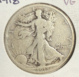1918 Walking Liberty Half Dollar, Circulated, (15165)