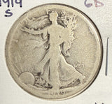 1919-S Walking Liberty Half Dollar, Circulated, (15171)