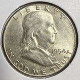 1954 Franklin Half Half Dollar, MS60+, (15196)
