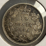 1858 Canadian 10ct AU (15224)