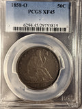1858-O Seated Liberty Half Dollar, XF45 PCGS (15253)