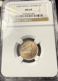 1858 Small Letter Flying Eagle Cent, MS64 NGC (15266)