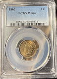 1860 Indian Head Cent, MS64 PCGS, (15272)