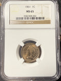 1861 Indian Head Cent, MS65 NGC, (15278)