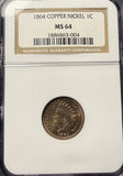 1864 CN Indian Head Cent, MS64 NGC, (15292)