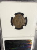 1864-L Indian Head Cent, AU55 NGC, (15300)