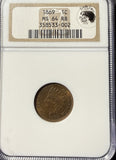 1869 Indian Head Cent, MS64RB NGC, (15316)