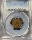 1878 Indian Head Cent, VF20 PCGS, (15338)