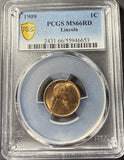 1909 Lincoln Wheat Cent, MS66RD PCGS GS. (15368)