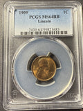 1909 Lincoln Wheat Cent, MS64RB PCGS, (15374)