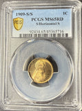 1909-S/S Lincoln Wheat Cent, MS65RD PCGS GS. (15386)