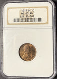 1915-D Lincoln Wheat Cent, MS65RD NGC. (15388)