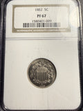 1882 Shield Nickel, PF67 NGC (15400). Gem Proof Type. Great Eye Appeal