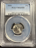 1935 Mercury Dime, MS65FB PCGS (15423)