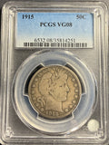 1915 Barber Half Dollar, VG08 PCGS (15457)