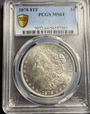 1878 8TF Morgan Silver Dollar, MS64 PCGS GS, (15475)