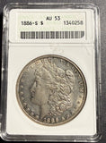 1886-S Morgan Silver Dollar, AU53 ANACS, (15481)