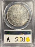 1890-CC TAILBAR Morgan Silver Dollar, AU58 PCGS GS, (15485)