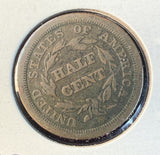 1851 Braided Hair Half Cent, Circ, (15515)