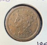 1853 Braided Hair Half Cent, Circ, (15519)