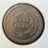 1853 Braided Hair Half Cent, Circ, (15519)