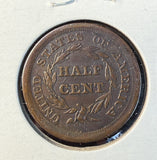 1855 Braided Hair Half Cent, UNC Det, (15523)