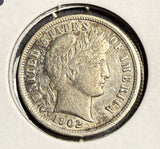 1902-S Barber Dime, Circulated/Cleaned, (15673)