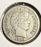 1905 Barber Dime, Circulated. (15681)