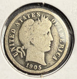 1905-O Micro O Barber Dime, VG (15684)