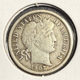 1907-O Barber Dime, XF+ (15702)
