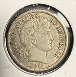 1911-D Barber Dime, Circulated. (15714)