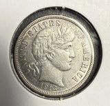 1913-S Barber Dime, AU+. (15722)
