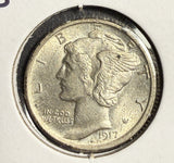 1917-S Mercury Head Dime, MS60+. (15734)