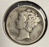 1921 Mercury Head Dime, Fine+. (15738)