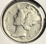 1931-D Mercury Head Dime, AU. (15746)