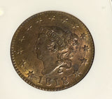 1818 Large Cent, MS62RB ANACS (15774)