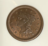 1850 Large Cent.  MS64BN, NGC. (15778)