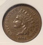 1872 Indian Head Cent, AU55BN NGC, (15796)