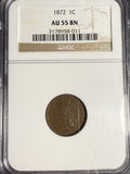 1872 Indian Head Cent, AU55BN NGC, (15796)