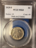 1929-S Buffalo Nickel, MS64 PCGS. (15830)