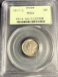 1917-S Mercury Head Dime, MS64 PCGS OGH (15854)
