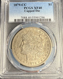 1879-CC Capped Morgan Silver Dollar, XF40 PCGS (15884)