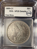 1889-CC Morgan Silver Dollar, VF Det. ICG. (15904)