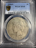 1934-S Peace Silver Dollar, XF45 PCGS (15928)