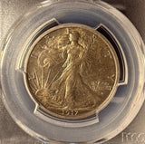 1917-D OBV, Walking Liberty Half Dollar, MS64 PCGS+CAC (15935)