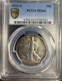 1923-S Walking Liberty Half Dollar, MS64 PCGS GS (15957) Key Date