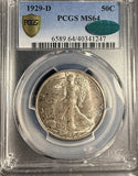 1929-D Walking Liberty Half Dollar, MS64 PCGS+CAC, GS  (15963)