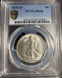 1935-D Walking Liberty Half Dollar, MS66 PCGS GS (15974)