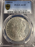 1895-S Morgan Silver Dollar, AU55, PCGS GS (16007) Key Date