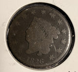 1826 Coronet Head Large Cent, Circulated. (16081)